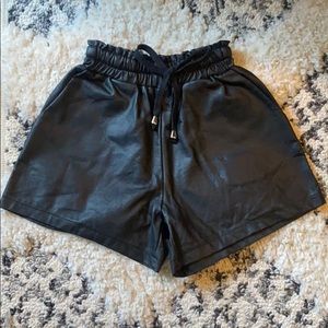 Leather shorts